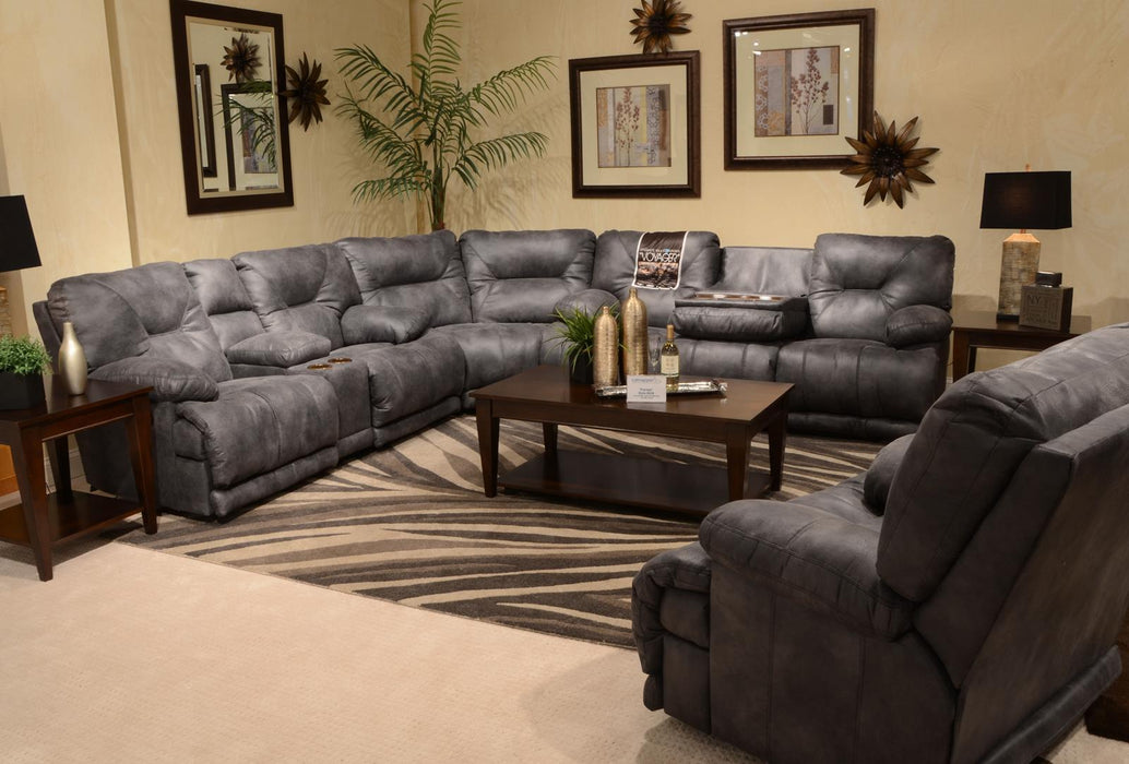 Catnapper Voyager Power Lay Flat Reclining Sofa with Drop Down Table in Slate - Premium Sofa from Catnapper - Just $1502.08! Shop now at Furniture Wholesale Plus  We are the best furniture store in Nashville, Hendersonville, Goodlettsville, Madison, Antioch, Mount Juliet, Lebanon, Gallatin, Springfield, Murfreesboro, Franklin, Brentwood