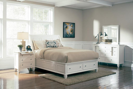Sandy Beach White California King Sleigh Bed With Footboard Storage - Premium Bed from Coaster Z2 Standard - Just $1118! Shop now at Furniture Wholesale Plus  We are the best furniture store in Nashville, Hendersonville, Goodlettsville, Madison, Antioch, Mount Juliet, Lebanon, Gallatin, Springfield, Murfreesboro, Franklin, Brentwood