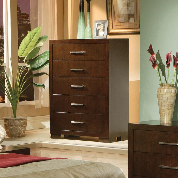 Jessica Cappuccino Five Drawer Chest - Premium Chest from Coaster Z2 Standard - Just $600! Shop now at Furniture Wholesale Plus  We are the best furniture store in Nashville, Hendersonville, Goodlettsville, Madison, Antioch, Mount Juliet, Lebanon, Gallatin, Springfield, Murfreesboro, Franklin, Brentwood