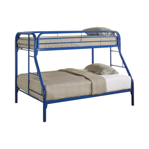 Morgan  Twin over Full Blue Bunk Bed - Premium Bed from Coaster Z2 Standard - Just $430! Shop now at Furniture Wholesale Plus  We are the best furniture store in Nashville, Hendersonville, Goodlettsville, Madison, Antioch, Mount Juliet, Lebanon, Gallatin, Springfield, Murfreesboro, Franklin, Brentwood