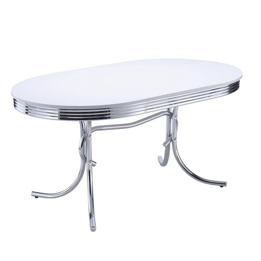 Retro Collection White Dining Table - Premium Dining Table from Coaster Z2 Standard - Just $302! Shop now at Furniture Wholesale Plus  We are the best furniture store in Nashville, Hendersonville, Goodlettsville, Madison, Antioch, Mount Juliet, Lebanon, Gallatin, Springfield, Murfreesboro, Franklin, Brentwood