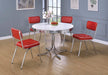 Retro Red and Chrome Dining Chair - Premium Dining Chair from Coaster Z2 Standard - Just $102! Shop now at Furniture Wholesale Plus  We are the best furniture store in Nashville, Hendersonville, Goodlettsville, Madison, Antioch, Mount Juliet, Lebanon, Gallatin, Springfield, Murfreesboro, Franklin, Brentwood