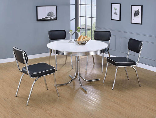 Retro Collection Chrome Dining Chair - Premium Dining Chair from Coaster Z2 Standard - Just $102! Shop now at Furniture Wholesale Plus  We are the best furniture store in Nashville, Hendersonville, Goodlettsville, Madison, Antioch, Mount Juliet, Lebanon, Gallatin, Springfield, Murfreesboro, Franklin, Brentwood