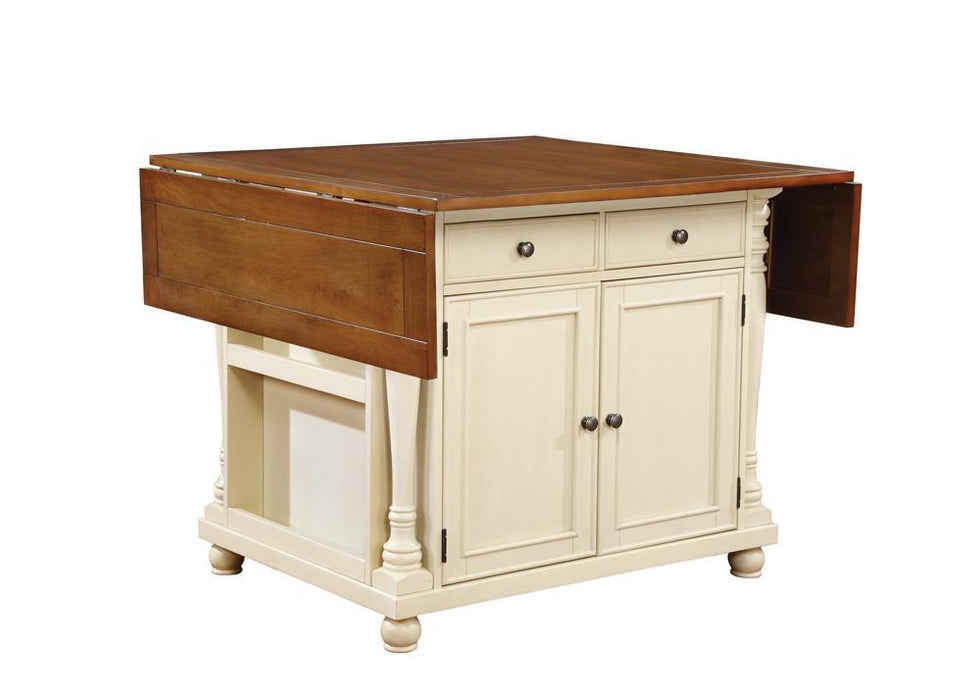 Slater Country Cherry and White Kitchen Island - Premium Kitchen Island Top from Coaster Z2 Standard - Just $1178! Shop now at Furniture Wholesale Plus  We are the best furniture store in Nashville, Hendersonville, Goodlettsville, Madison, Antioch, Mount Juliet, Lebanon, Gallatin, Springfield, Murfreesboro, Franklin, Brentwood