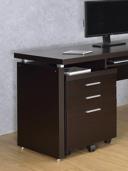 Skylar Contemporary Cappuccino Three Drawer File Cabinet - Premium Mobile Pedestal from Coaster Z2 Standard - Just $142! Shop now at Furniture Wholesale Plus  We are the best furniture store in Nashville, Hendersonville, Goodlettsville, Madison, Antioch, Mount Juliet, Lebanon, Gallatin, Springfield, Murfreesboro, Franklin, Brentwood