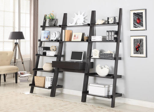 Transitional Cappuccino Bookcase - Premium Corner Bookcase from Coaster Z2 Standard - Just $138! Shop now at Furniture Wholesale Plus  We are the best furniture store in Nashville, Hendersonville, Goodlettsville, Madison, Antioch, Mount Juliet, Lebanon, Gallatin, Springfield, Murfreesboro, Franklin, Brentwood