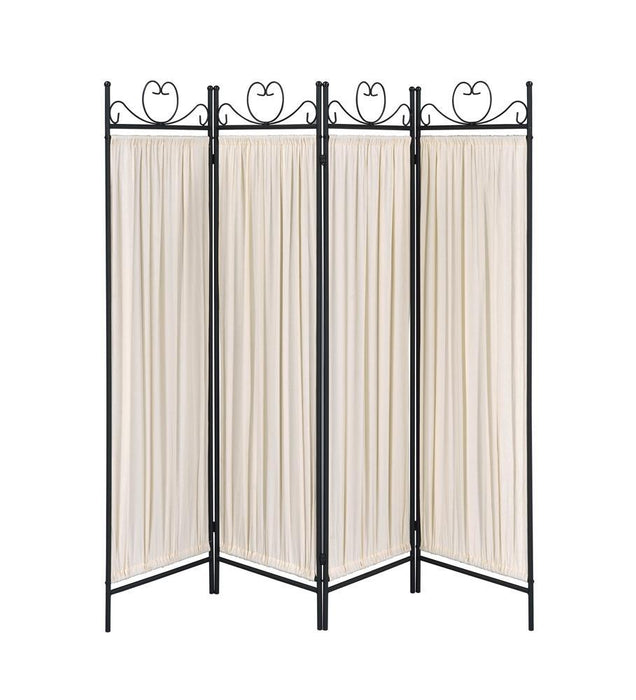Traditional Black and Gold Four Panel Folding Screen - Premium 4 Panel Screen from Coaster Z2 Standard - Just $150! Shop now at Furniture Wholesale Plus  We are the best furniture store in Nashville, Hendersonville, Goodlettsville, Madison, Antioch, Mount Juliet, Lebanon, Gallatin, Springfield, Murfreesboro, Franklin, Brentwood