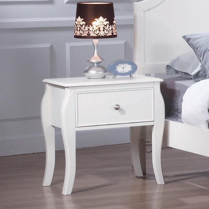 Dominique 1-drawer Nightstand Cream White - Premium Nightstand from Coaster Z2 Standard - Just $168! Shop now at Furniture Wholesale Plus  We are the best furniture store in Nashville, Hendersonville, Goodlettsville, Madison, Antioch, Mount Juliet, Lebanon, Gallatin, Springfield, Murfreesboro, Franklin, Brentwood