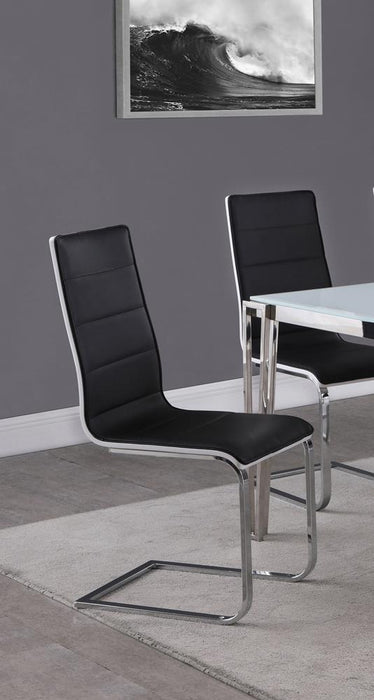 Broderick Contemporary Chrome and Black Dining Chair - Premium Dining Chair from Coaster Z2 Standard - Just $160! Shop now at Furniture Wholesale Plus  We are the best furniture store in Nashville, Hendersonville, Goodlettsville, Madison, Antioch, Mount Juliet, Lebanon, Gallatin, Springfield, Murfreesboro, Franklin, Brentwood