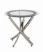 Glass Top Chrome End Table - Premium End Table from Coaster Z2 Standard - Just $154! Shop now at Furniture Wholesale Plus  We are the best furniture store in Nashville, Hendersonville, Goodlettsville, Madison, Antioch, Mount Juliet, Lebanon, Gallatin, Springfield, Murfreesboro, Franklin, Brentwood