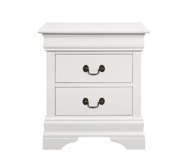 Louis Philippe White Two Drawer Nightstand - Premium Nightstand from Coaster Z2 Standard - Just $160! Shop now at Furniture Wholesale Plus  We are the best furniture store in Nashville, Hendersonville, Goodlettsville, Madison, Antioch, Mount Juliet, Lebanon, Gallatin, Springfield, Murfreesboro, Franklin, Brentwood