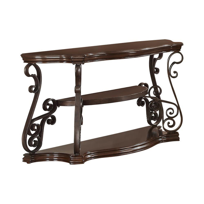 Laney Sofa Table Deep Merlot and Clear - Premium Sofa Table from Coaster Z2 Standard - Just $470! Shop now at Furniture Wholesale Plus  We are the best furniture store in Nashville, Hendersonville, Goodlettsville, Madison, Antioch, Mount Juliet, Lebanon, Gallatin, Springfield, Murfreesboro, Franklin, Brentwood