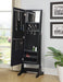 Transitional Black Cheval Mirror and Jewelry Armoire - Premium Jewelry Cheval Mirror from Coaster Z2 Standard - Just $190! Shop now at Furniture Wholesale Plus  We are the best furniture store in Nashville, Hendersonville, Goodlettsville, Madison, Antioch, Mount Juliet, Lebanon, Gallatin, Springfield, Murfreesboro, Franklin, Brentwood