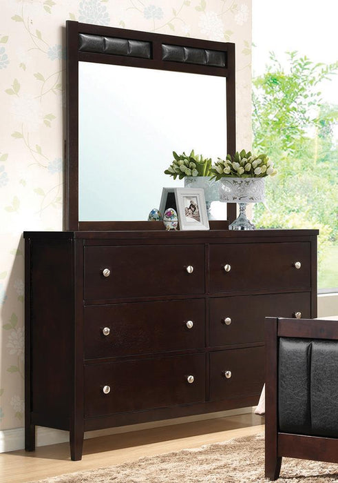 Carlton 6-drawer Rectangular Dresser Cappuccino - Premium Dresser from Coaster Z2 Standard - Just $464! Shop now at Furniture Wholesale Plus  We are the best furniture store in Nashville, Hendersonville, Goodlettsville, Madison, Antioch, Mount Juliet, Lebanon, Gallatin, Springfield, Murfreesboro, Franklin, Brentwood