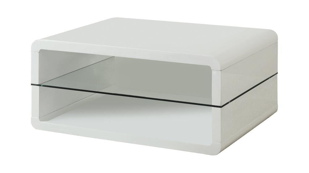 Modern White Coffee Table - Premium Coffee Table from Coaster Z2 Standard - Just $290! Shop now at Furniture Wholesale Plus  We are the best furniture store in Nashville, Hendersonville, Goodlettsville, Madison, Antioch, Mount Juliet, Lebanon, Gallatin, Springfield, Murfreesboro, Franklin, Brentwood