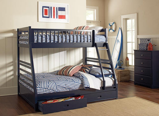 Ashton Navy Twin over Full Bunk Bed - Premium Bed from Coaster Z2 Standard - Just $730! Shop now at Furniture Wholesale Plus  We are the best furniture store in Nashville, Hendersonville, Goodlettsville, Madison, Antioch, Mount Juliet, Lebanon, Gallatin, Springfield, Murfreesboro, Franklin, Brentwood