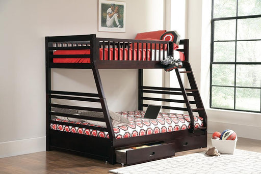 Ashton Cappuccino Twin over Full Bunk Bed - Premium Bed from Coaster Z2 Standard - Just $698! Shop now at Furniture Wholesale Plus  We are the best furniture store in Nashville, Hendersonville, Goodlettsville, Madison, Antioch, Mount Juliet, Lebanon, Gallatin, Springfield, Murfreesboro, Franklin, Brentwood