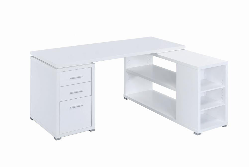 Yvette L-shape Office Desk White - Premium Desk from Coaster Z2 Standard - Just $358! Shop now at Furniture Wholesale Plus  We are the best furniture store in Nashville, Hendersonville, Goodlettsville, Madison, Antioch, Mount Juliet, Lebanon, Gallatin, Springfield, Murfreesboro, Franklin, Brentwood