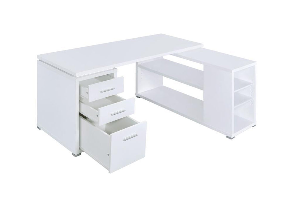 Yvette L-shape Office Desk White - Premium Desk from Coaster Z2 Standard - Just $358! Shop now at Furniture Wholesale Plus  We are the best furniture store in Nashville, Hendersonville, Goodlettsville, Madison, Antioch, Mount Juliet, Lebanon, Gallatin, Springfield, Murfreesboro, Franklin, Brentwood