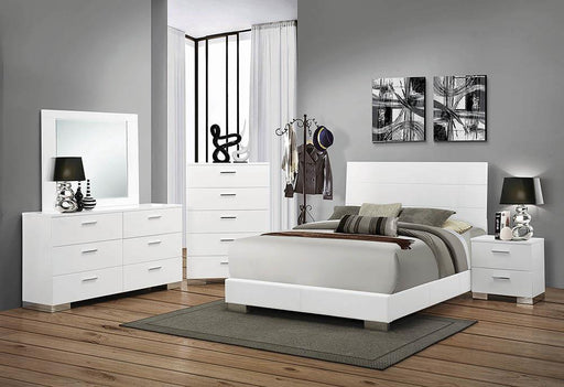 Felicity California King Panel Bed Glossy White - Premium Bed from Coaster Z2 Standard - Just $506! Shop now at Furniture Wholesale Plus  We are the best furniture store in Nashville, Hendersonville, Goodlettsville, Madison, Antioch, Mount Juliet, Lebanon, Gallatin, Springfield, Murfreesboro, Franklin, Brentwood