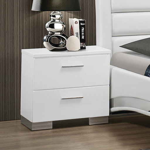 Felicity Contemporary Two Drawer Nightstand - Premium Nightstand from Coaster Z2 Standard - Just $248! Shop now at Furniture Wholesale Plus  We are the best furniture store in Nashville, Hendersonville, Goodlettsville, Madison, Antioch, Mount Juliet, Lebanon, Gallatin, Springfield, Murfreesboro, Franklin, Brentwood
