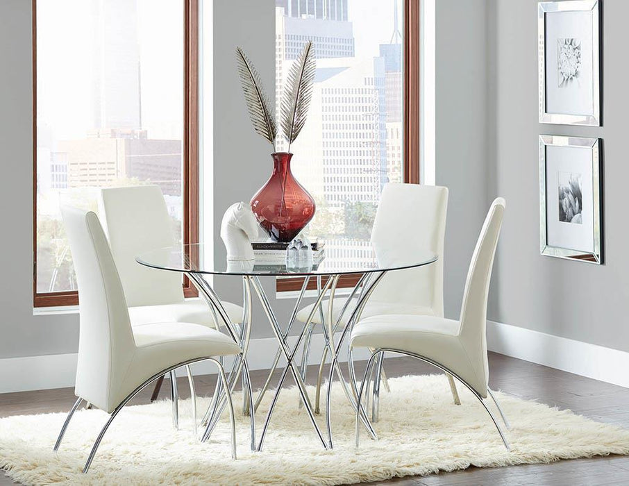 Ophelia Contemporary White Dining Chair - Premium Dining Chair from Coaster Z2 Standard - Just $144! Shop now at Furniture Wholesale Plus  We are the best furniture store in Nashville, Hendersonville, Goodlettsville, Madison, Antioch, Mount Juliet, Lebanon, Gallatin, Springfield, Murfreesboro, Franklin, Brentwood