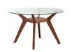 Paxton Mid Century Modern Nutmeg Glass Dining Table - Premium Dining Table from Coaster Z2 Standard - Just $190! Shop now at Furniture Wholesale Plus  We are the best furniture store in Nashville, Hendersonville, Goodlettsville, Madison, Antioch, Mount Juliet, Lebanon, Gallatin, Springfield, Murfreesboro, Franklin, Brentwood
