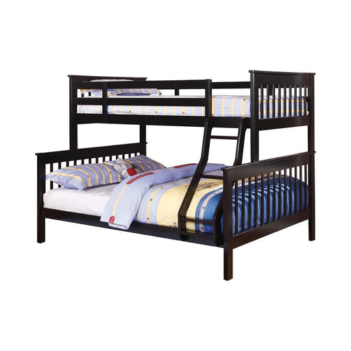 Chapman Transitional Black Twin over Full Bunk Bed - Premium Bed from Coaster Z2 Standard - Just $618! Shop now at Furniture Wholesale Plus  We are the best furniture store in Nashville, Hendersonville, Goodlettsville, Madison, Antioch, Mount Juliet, Lebanon, Gallatin, Springfield, Murfreesboro, Franklin, Brentwood