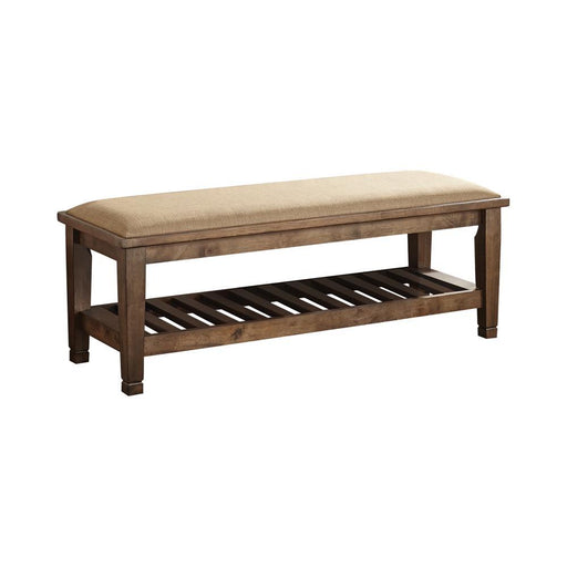 Franco Burnished Oak Upholstered Bench - Premium Bench from Coaster Z2 Standard - Just $250! Shop now at Furniture Wholesale Plus  We are the best furniture store in Nashville, Hendersonville, Goodlettsville, Madison, Antioch, Mount Juliet, Lebanon, Gallatin, Springfield, Murfreesboro, Franklin, Brentwood
