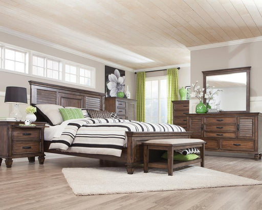 Franco Burnished Oak Queen Bed - Premium Bed from Coaster Z2 Standard - Just $598! Shop now at Furniture Wholesale Plus  We are the best furniture store in Nashville, Hendersonville, Goodlettsville, Madison, Antioch, Mount Juliet, Lebanon, Gallatin, Springfield, Murfreesboro, Franklin, Brentwood
