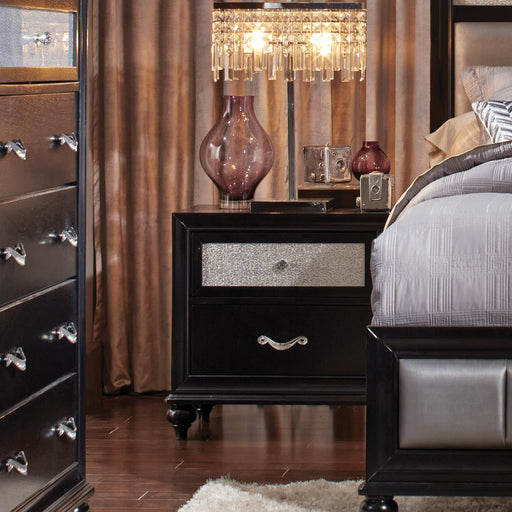 Barzini Two Drawer Nightstand With Metallic Drawer Front - Premium Nightstand from Coaster Z2 Standard - Just $228! Shop now at Furniture Wholesale Plus  We are the best furniture store in Nashville, Hendersonville, Goodlettsville, Madison, Antioch, Mount Juliet, Lebanon, Gallatin, Springfield, Murfreesboro, Franklin, Brentwood