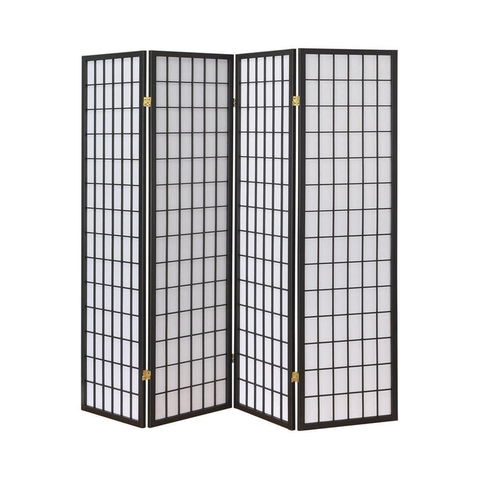 Dark Grey Four Panel Folding Screen - Premium 4 Panel Screen from Coaster Z2 Standard - Just $126! Shop now at Furniture Wholesale Plus  We are the best furniture store in Nashville, Hendersonville, Goodlettsville, Madison, Antioch, Mount Juliet, Lebanon, Gallatin, Springfield, Murfreesboro, Franklin, Brentwood