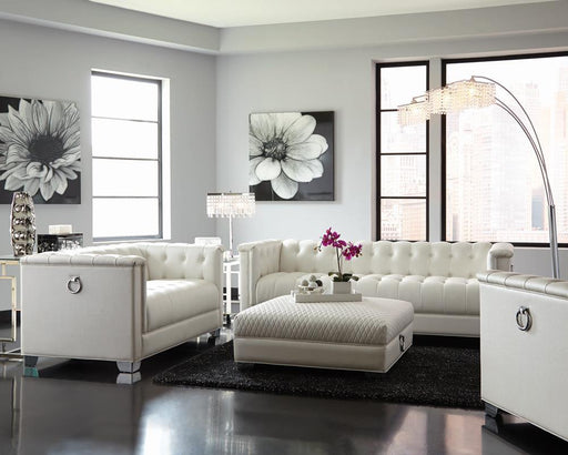 Chaviano Contemporary White Sofa - Premium Sofa from Coaster Z2 Standard - Just $998! Shop now at Furniture Wholesale Plus  We are the best furniture store in Nashville, Hendersonville, Goodlettsville, Madison, Antioch, Mount Juliet, Lebanon, Gallatin, Springfield, Murfreesboro, Franklin, Brentwood