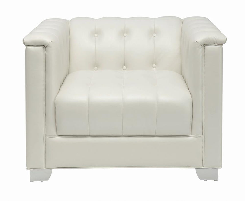 Chaviano Contemporary White Chair - Premium Tufted Chair from Coaster Z2 Standard - Just $700! Shop now at Furniture Wholesale Plus  We are the best furniture store in Nashville, Hendersonville, Goodlettsville, Madison, Antioch, Mount Juliet, Lebanon, Gallatin, Springfield, Murfreesboro, Franklin, Brentwood