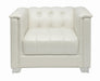 Chaviano Contemporary White Chair - Premium Tufted Chair from Coaster Z2 Standard - Just $700! Shop now at Furniture Wholesale Plus  We are the best furniture store in Nashville, Hendersonville, Goodlettsville, Madison, Antioch, Mount Juliet, Lebanon, Gallatin, Springfield, Murfreesboro, Franklin, Brentwood