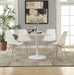 Lowry Mid Century Modern White Round Dining Table - Premium Dining Table from Coaster Z2 Standard - Just $270! Shop now at Furniture Wholesale Plus  We are the best furniture store in Nashville, Hendersonville, Goodlettsville, Madison, Antioch, Mount Juliet, Lebanon, Gallatin, Springfield, Murfreesboro, Franklin, Brentwood