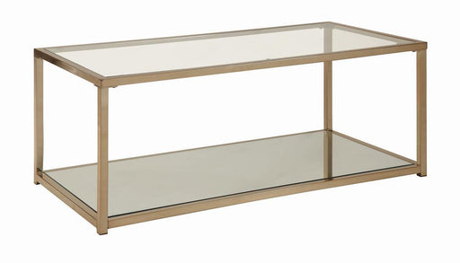 Calantha Modern Chocolate Chrome Coffee Table - Premium Coffee Table from Coaster Z2 Standard - Just $218! Shop now at Furniture Wholesale Plus  We are the best furniture store in Nashville, Hendersonville, Goodlettsville, Madison, Antioch, Mount Juliet, Lebanon, Gallatin, Springfield, Murfreesboro, Franklin, Brentwood