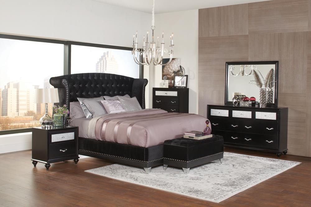 Barzini Black Upholstered King Bed - Premium Bed from Coaster Z2 Standard - Just $898! Shop now at Furniture Wholesale Plus  We are the best furniture store in Nashville, Hendersonville, Goodlettsville, Madison, Antioch, Mount Juliet, Lebanon, Gallatin, Springfield, Murfreesboro, Franklin, Brentwood