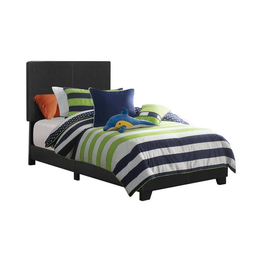 Dorian Black Faux Leather Upholstered Twin Bed - Premium Bed from Coaster Z2 Standard - Just $126! Shop now at Furniture Wholesale Plus  We are the best furniture store in Nashville, Hendersonville, Goodlettsville, Madison, Antioch, Mount Juliet, Lebanon, Gallatin, Springfield, Murfreesboro, Franklin, Brentwood