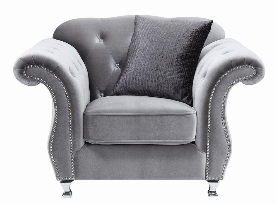 Frostine Button Tufted Chair Silver - Premium Chair from Coaster Z2 Standard - Just $800! Shop now at Furniture Wholesale Plus  We are the best furniture store in Nashville, Hendersonville, Goodlettsville, Madison, Antioch, Mount Juliet, Lebanon, Gallatin, Springfield, Murfreesboro, Franklin, Brentwood