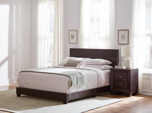 Dorian Brown Faux Leather Upholstered California King Bed - Premium Bed from Coaster Z2 Standard - Just $186! Shop now at Furniture Wholesale Plus  We are the best furniture store in Nashville, Hendersonville, Goodlettsville, Madison, Antioch, Mount Juliet, Lebanon, Gallatin, Springfield, Murfreesboro, Franklin, Brentwood