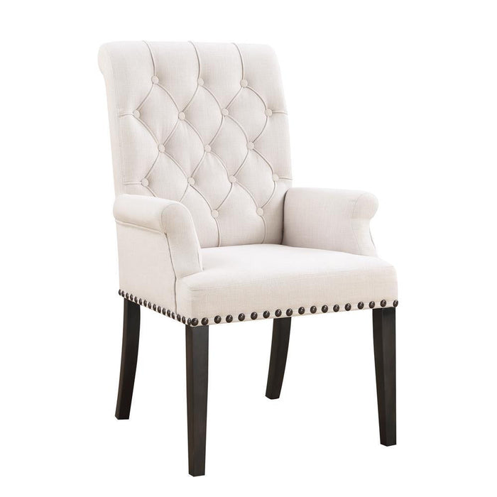 Weber Traditional Smokey Black Upholstered armchair - Premium Dining Chair from Coaster Z2 Standard - Just $206! Shop now at Furniture Wholesale Plus  We are the best furniture store in Nashville, Hendersonville, Goodlettsville, Madison, Antioch, Mount Juliet, Lebanon, Gallatin, Springfield, Murfreesboro, Franklin, Brentwood