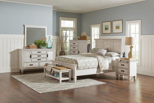 Franco Antique White Queen Bed - Premium Bed from Coaster Z2 Standard - Just $598! Shop now at Furniture Wholesale Plus  We are the best furniture store in Nashville, Hendersonville, Goodlettsville, Madison, Antioch, Mount Juliet, Lebanon, Gallatin, Springfield, Murfreesboro, Franklin, Brentwood