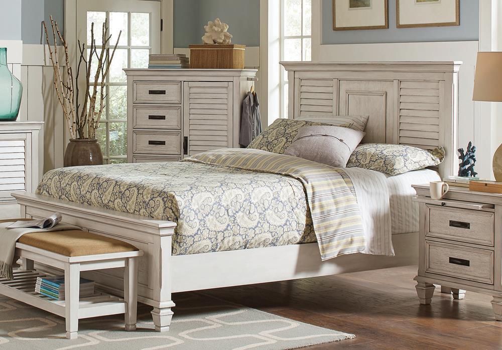 Franco Antique White Eastern King Bed - Premium Bed from Coaster Z2 Standard - Just $778! Shop now at Furniture Wholesale Plus  We are the best furniture store in Nashville, Hendersonville, Goodlettsville, Madison, Antioch, Mount Juliet, Lebanon, Gallatin, Springfield, Murfreesboro, Franklin, Brentwood