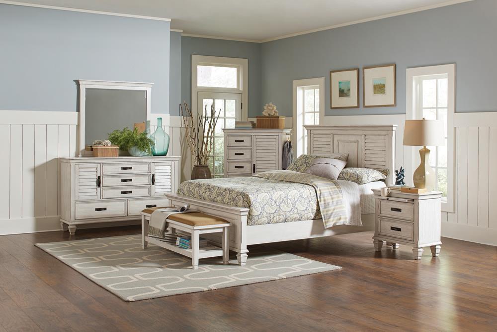 Franco Antique White California King Bed - Premium Bed from Coaster Z2 Standard - Just $790! Shop now at Furniture Wholesale Plus  We are the best furniture store in Nashville, Hendersonville, Goodlettsville, Madison, Antioch, Mount Juliet, Lebanon, Gallatin, Springfield, Murfreesboro, Franklin, Brentwood