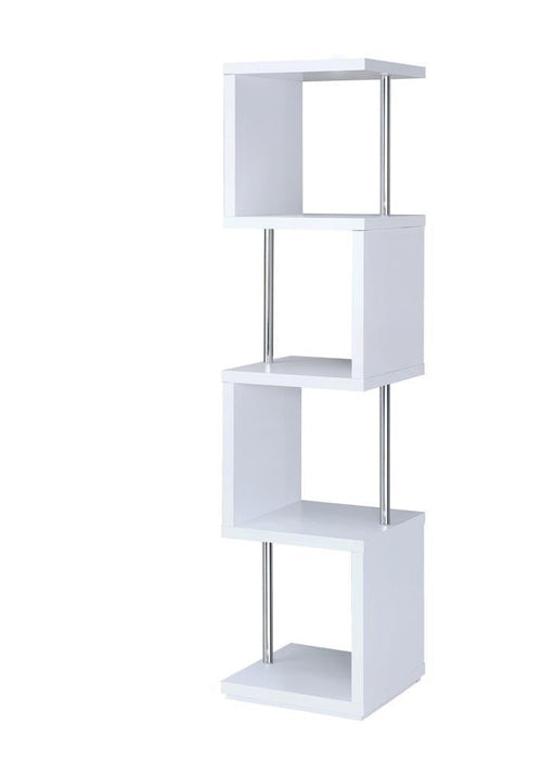 Modern White Four Tier Bookcase - Premium Bookcase from Coaster Z2 Standard - Just $138! Shop now at Furniture Wholesale Plus  We are the best furniture store in Nashville, Hendersonville, Goodlettsville, Madison, Antioch, Mount Juliet, Lebanon, Gallatin, Springfield, Murfreesboro, Franklin, Brentwood