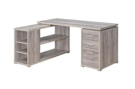 Yvette Grey Driftwood L Shaped Office Desk - Premium Desk from Coaster Z2 Standard - Just $358! Shop now at Furniture Wholesale Plus  We are the best furniture store in Nashville, Hendersonville, Goodlettsville, Madison, Antioch, Mount Juliet, Lebanon, Gallatin, Springfield, Murfreesboro, Franklin, Brentwood