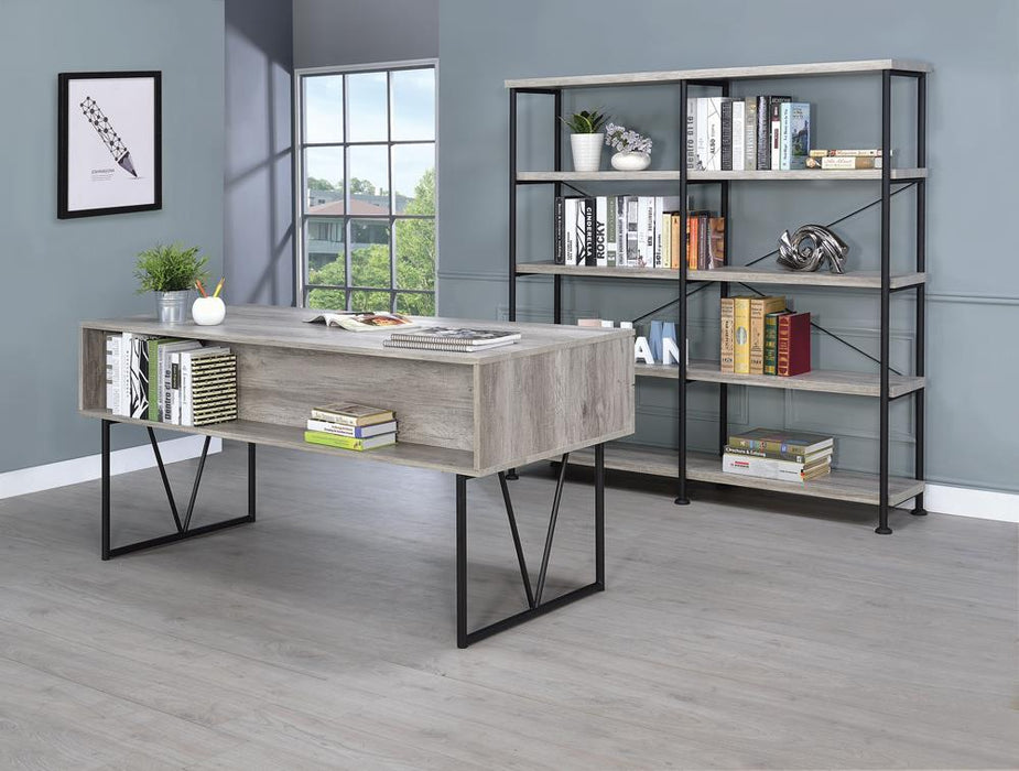 Guthrie Industrial Grey Driftwood Bookcase - Premium Bookcase from Coaster Z2 Standard - Just $270! Shop now at Furniture Wholesale Plus  We are the best furniture store in Nashville, Hendersonville, Goodlettsville, Madison, Antioch, Mount Juliet, Lebanon, Gallatin, Springfield, Murfreesboro, Franklin, Brentwood