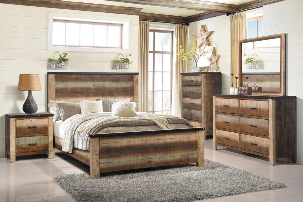 Sembene Bedroom Rustic Antique Multi Color California King Bed - Premium Bed from Coaster Z2 Standard - Just $798! Shop now at Furniture Wholesale Plus  We are the best furniture store in Nashville, Hendersonville, Goodlettsville, Madison, Antioch, Mount Juliet, Lebanon, Gallatin, Springfield, Murfreesboro, Franklin, Brentwood