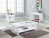 Transitional Glossy White Coffee Table - Premium Coffee Table from Coaster Z2 Standard - Just $270! Shop now at Furniture Wholesale Plus  We are the best furniture store in Nashville, Hendersonville, Goodlettsville, Madison, Antioch, Mount Juliet, Lebanon, Gallatin, Springfield, Murfreesboro, Franklin, Brentwood